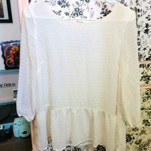 Lauren Conrad white sheer blouse